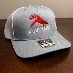 Heather Grey/White with Red Logo Snapback